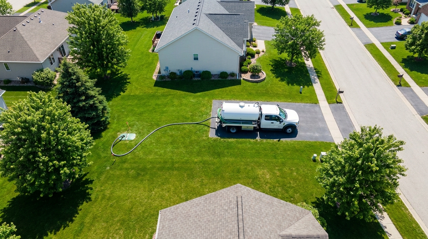 Septic service completed with yard fully restored in League City